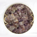 Amethyst Agate Serving Tray With Brass Handles | Circular The Tangerine Store