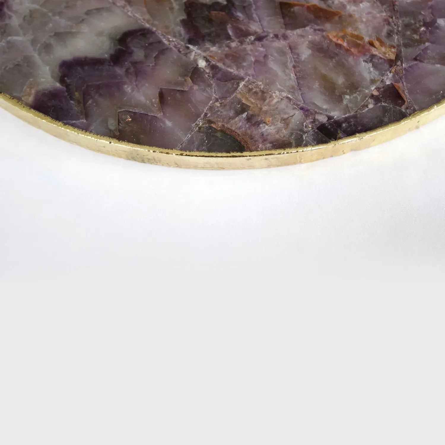 Amethyst Agate Serving Tray With Brass Handles | Circular The Tangerine Store