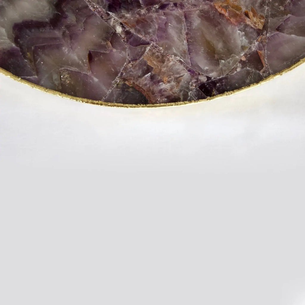 Amethyst Agate Serving Tray With Brass Handles | Circular The Tangerine Store