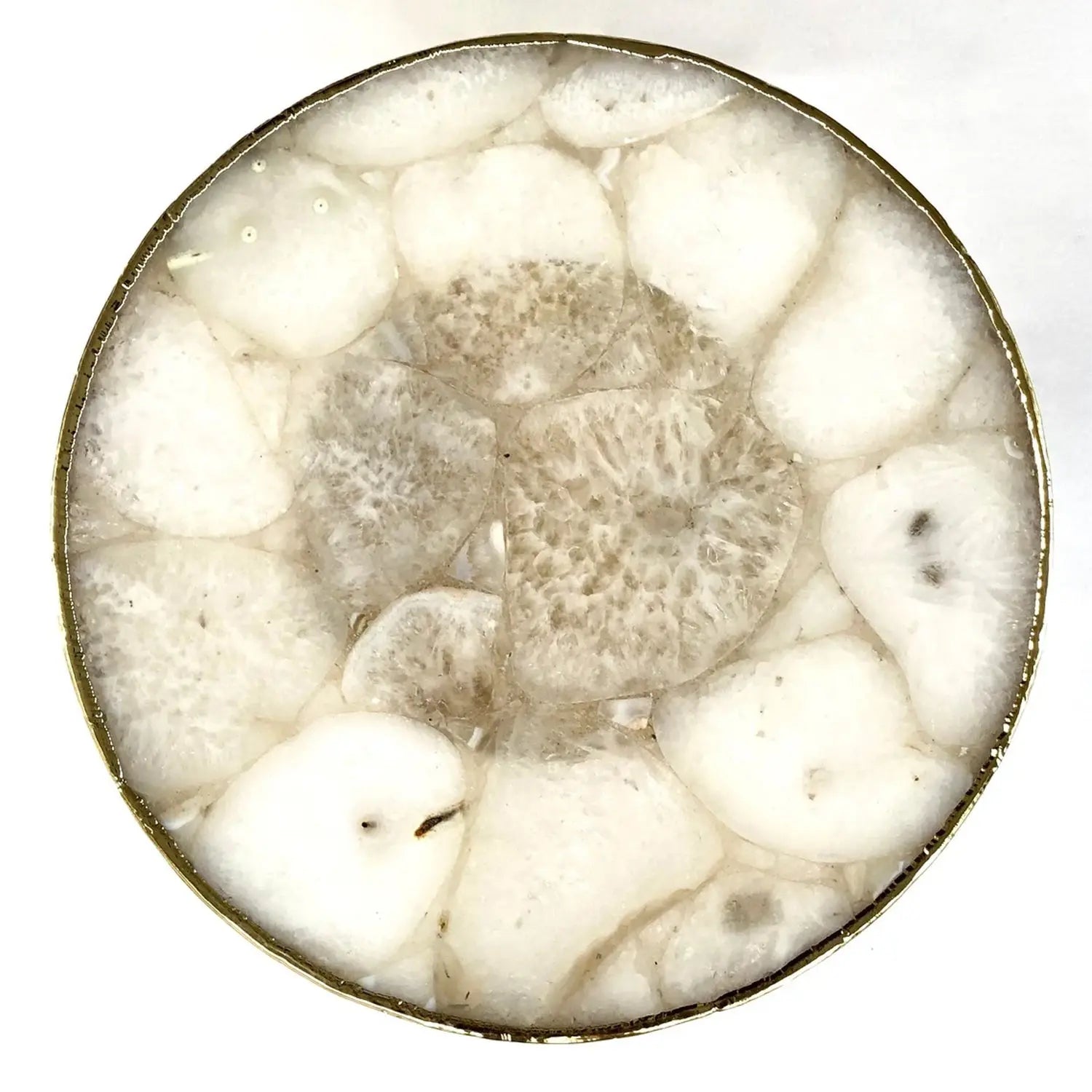 White Crystal Agate Cake Stand/Centrepiece/Display Stand/Tray 10" Round The Tangerine Store