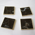Black Agate - Set of 4 Large Square Coasters | Personalised Momentos The Tangerine Store