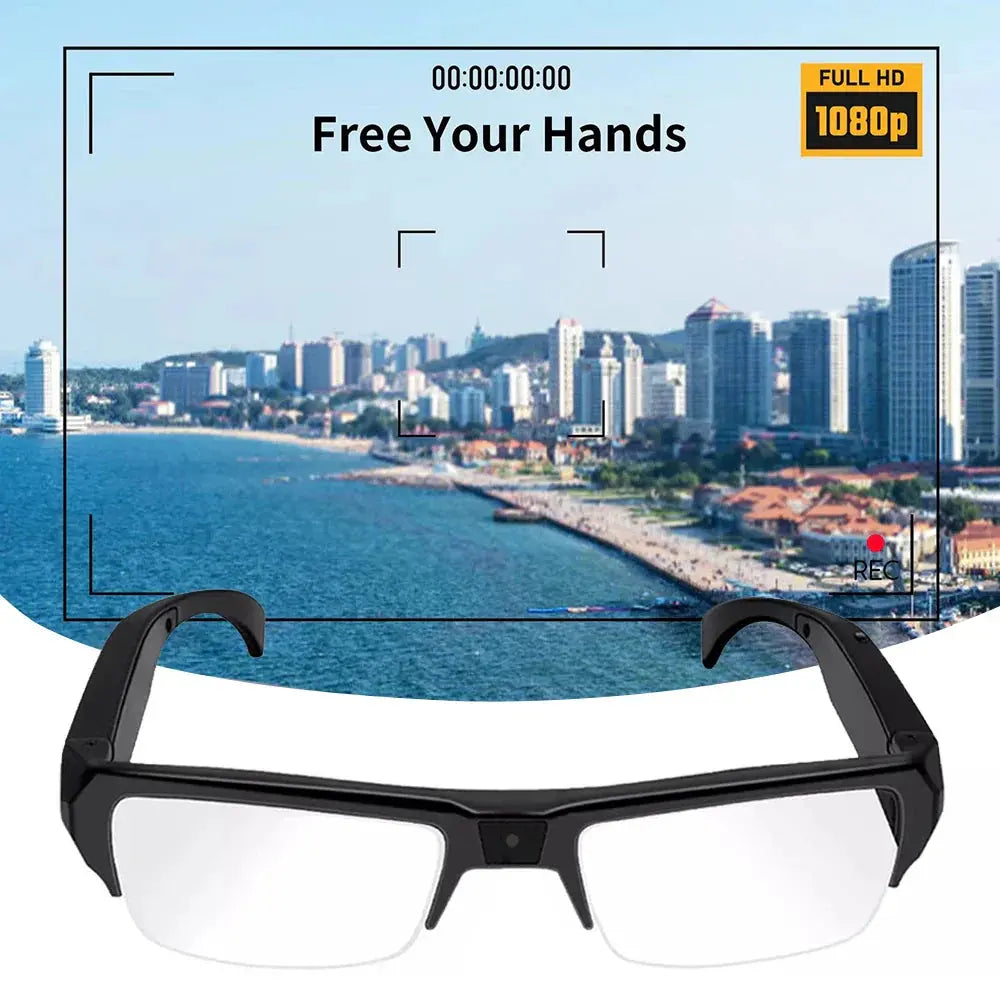 1080P HD Mini Camera Glasses Wearable DVR Video Recorder Black OBA